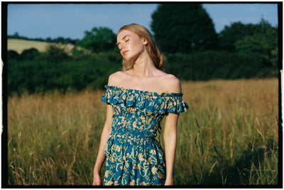 Rae Dress Floral Peacock