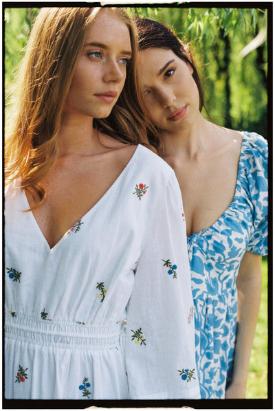 Whitney Dress Wildflower Embroidery