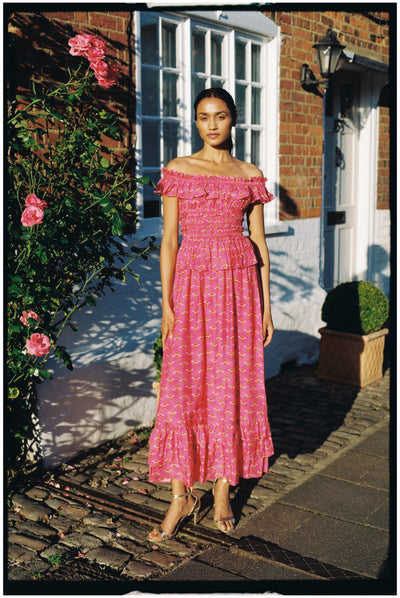 Rae Dress Fuchsia Bloom
