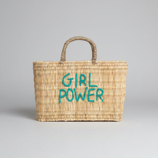 'GIRL POWER' Small Wicker Basket