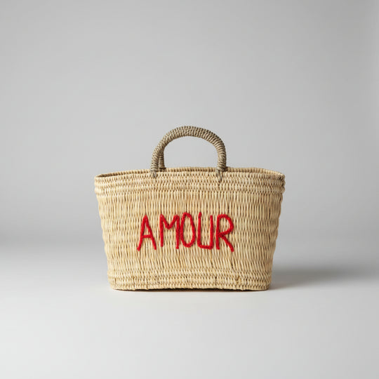 'AMOUR' Small Wicker Basket