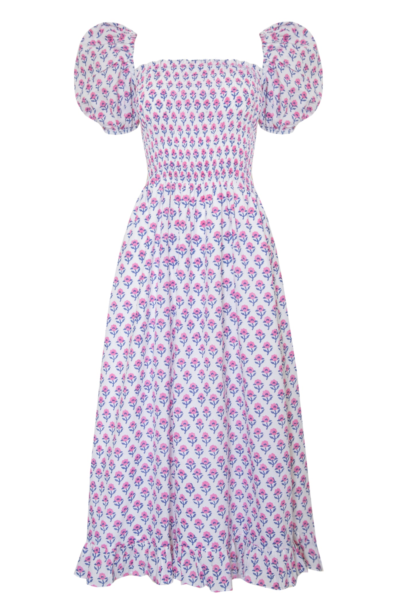 Ava Dress in Pink Floret