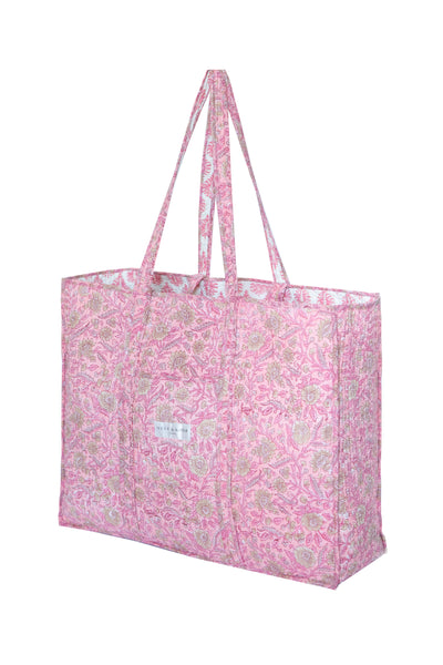 Blush Floral Tote Carry Bag