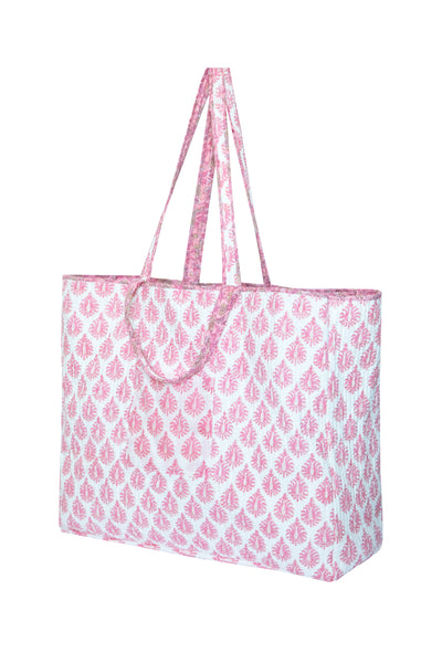 Blush Floral Tote Carry Bag