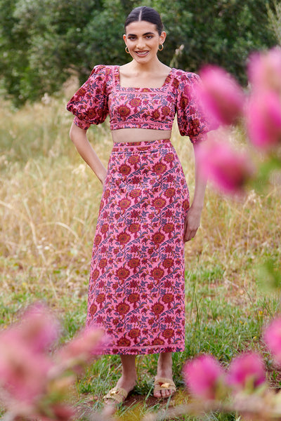 Nova Skirt in Magenta Rose