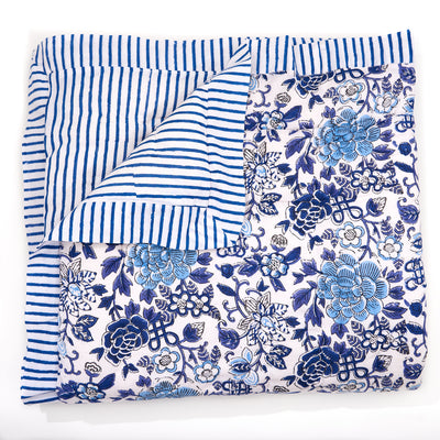 Royal Azure Baby Cot Bed Quilt