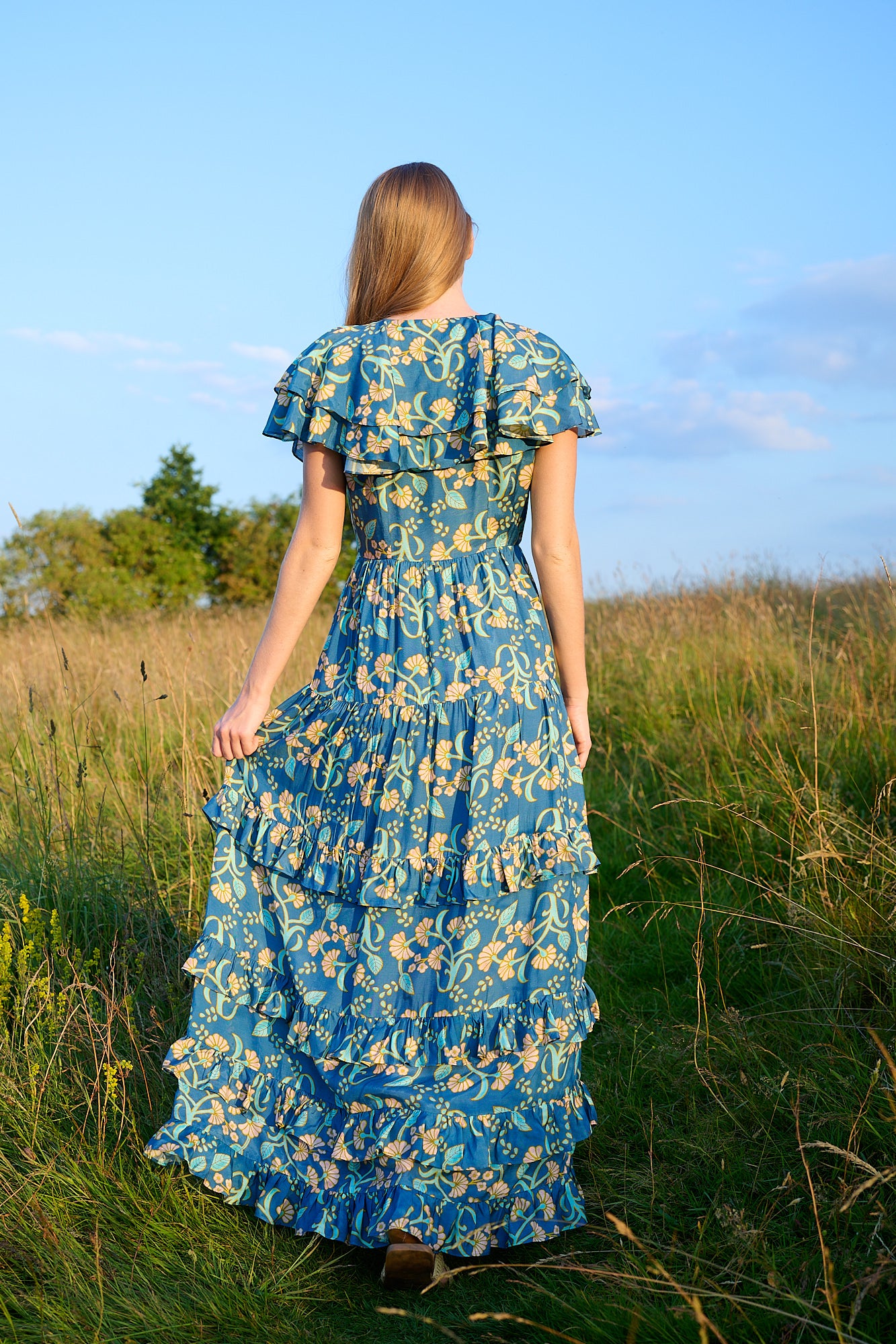 Jasmine Dress Floral Peacock