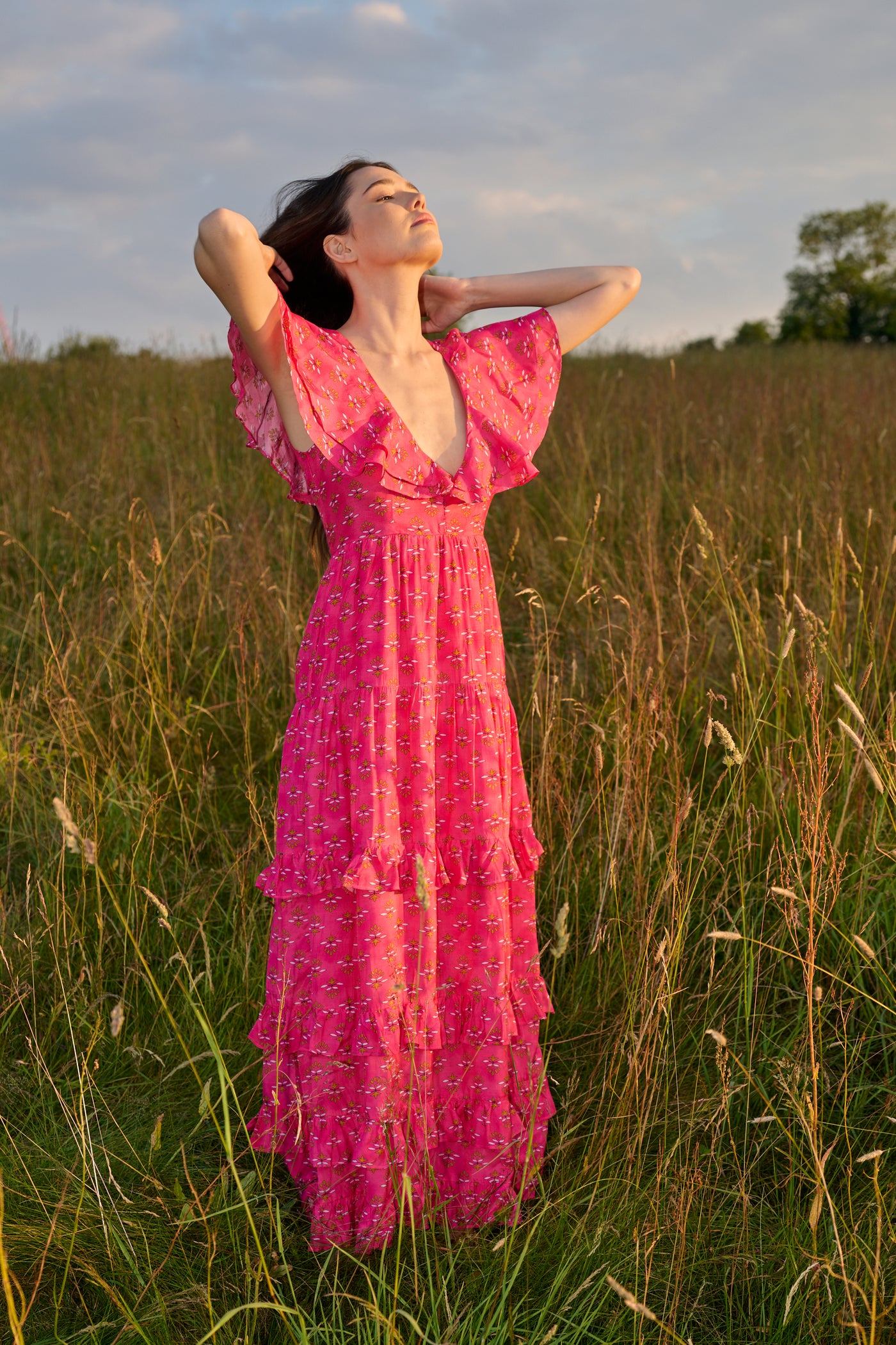 Jasmine Dress Fuchsia Bloom
