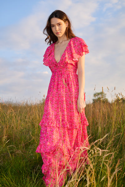 Jasmine Dress Fuchsia Bloom