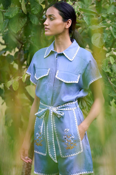 Frankie Romper French Cornflower