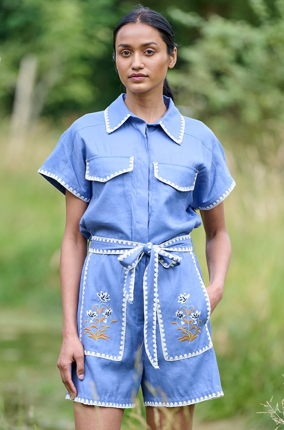 Frankie Romper French Cornflower