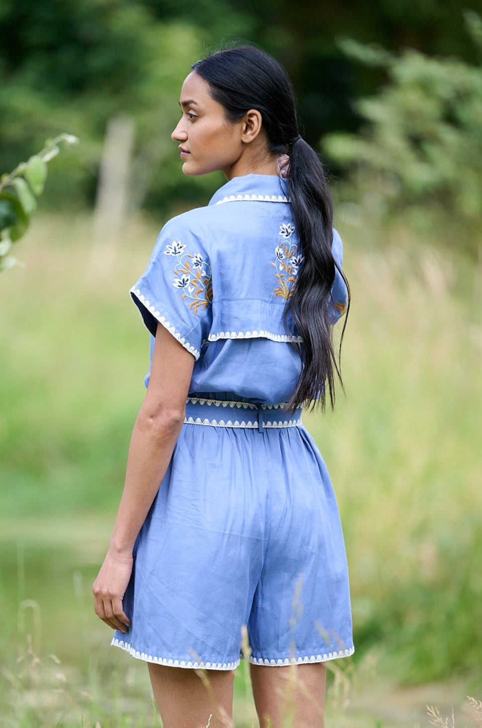 Frankie Romper French Cornflower