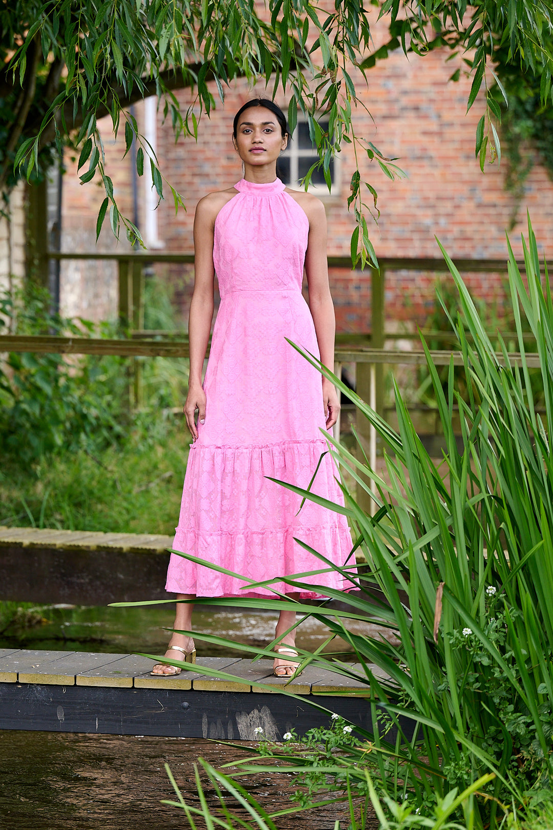 knee length dresses for ladies Juulia Dress In Bubblegum Pink Viscose Sable main image 1