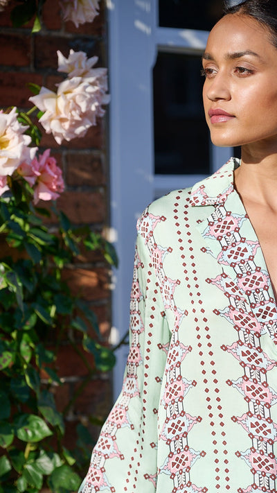 Maggie Shirt Aztec Minty