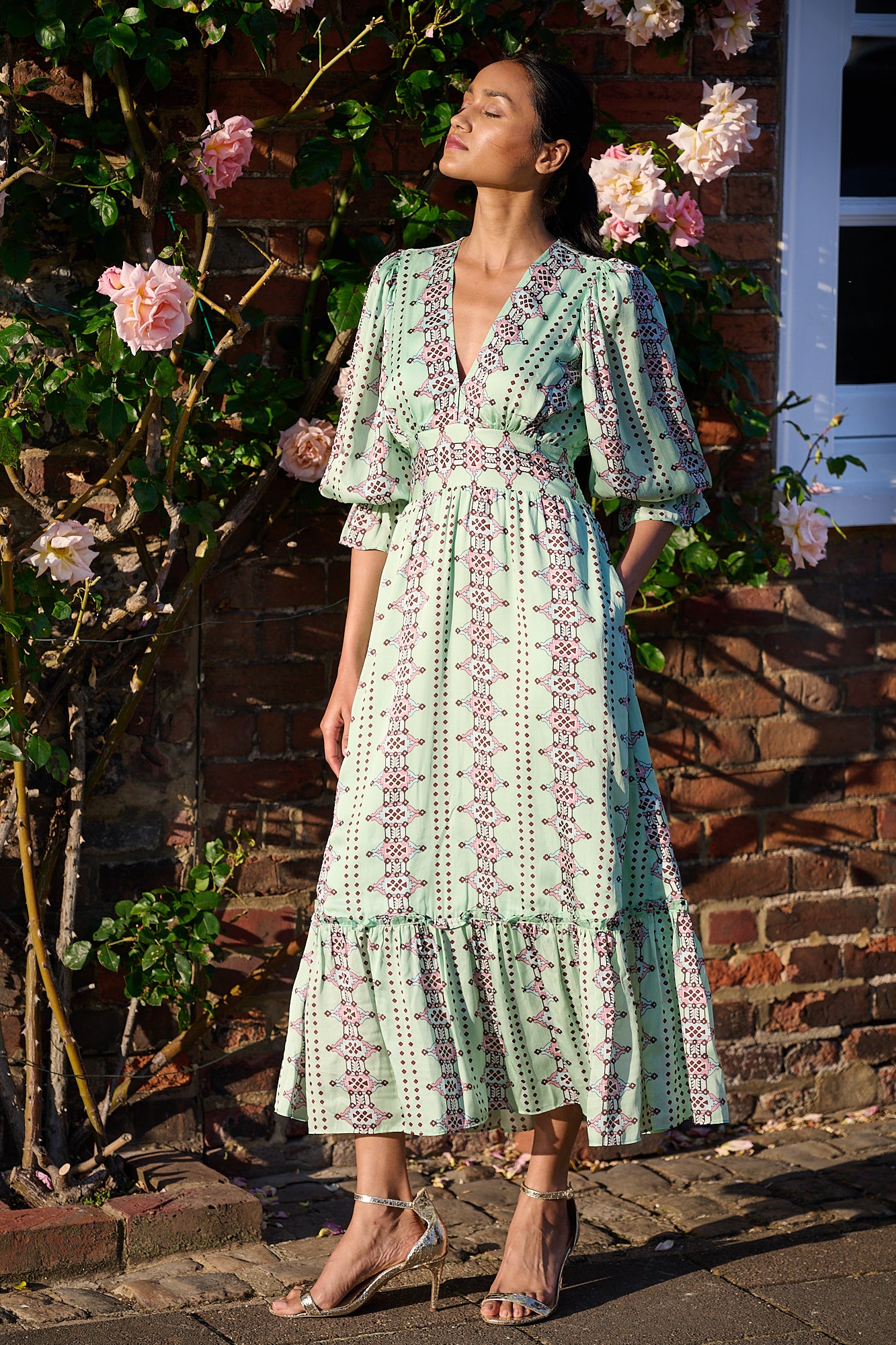 Sophia Dress Aztec Minty
