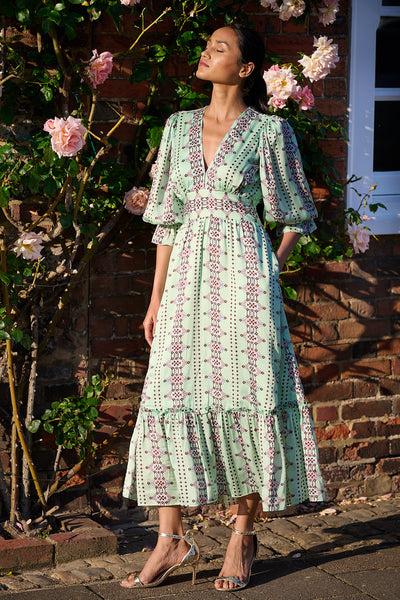 Sophia Dress Aztec Minty