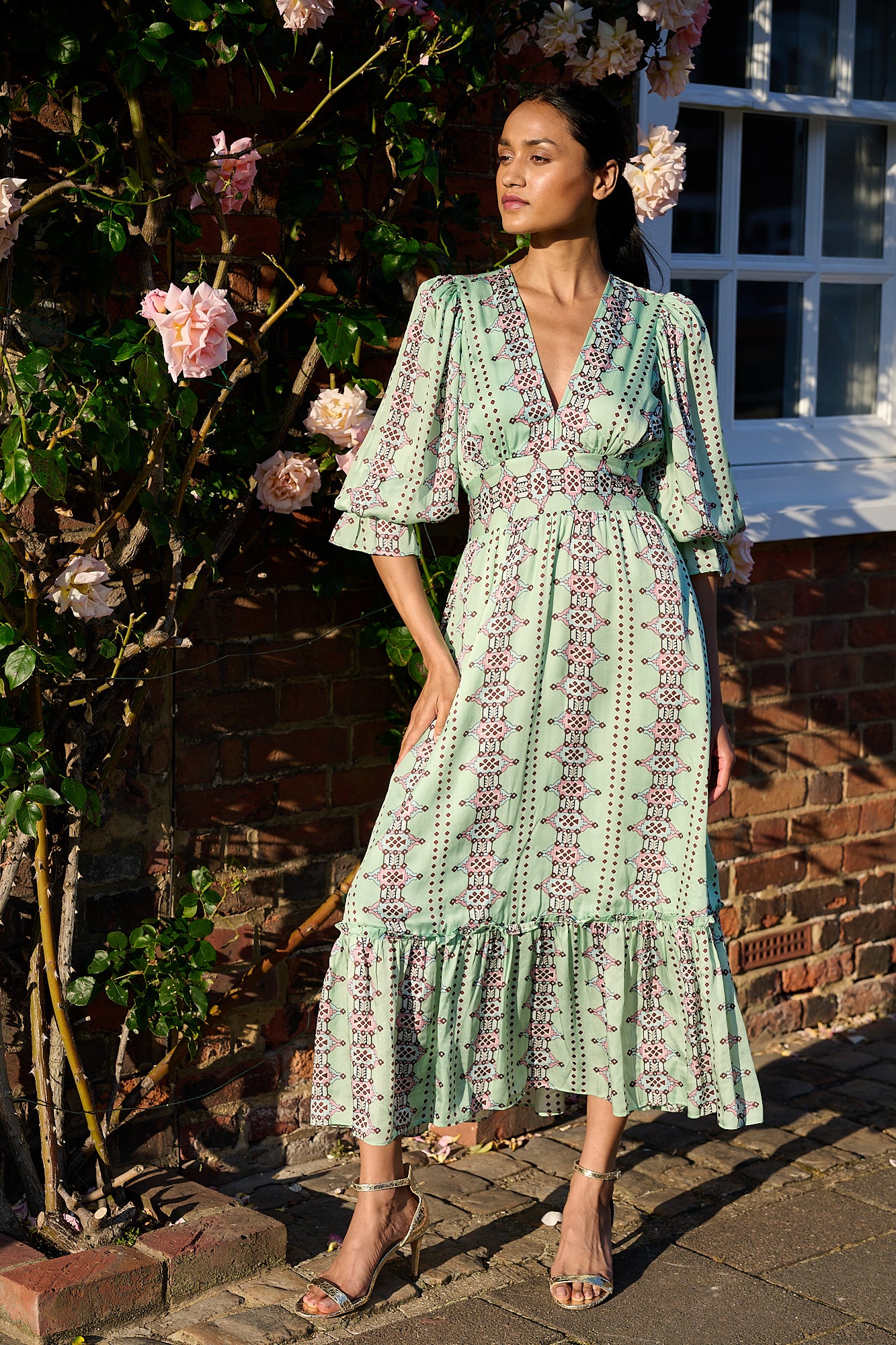 Sophia Dress Aztec Minty