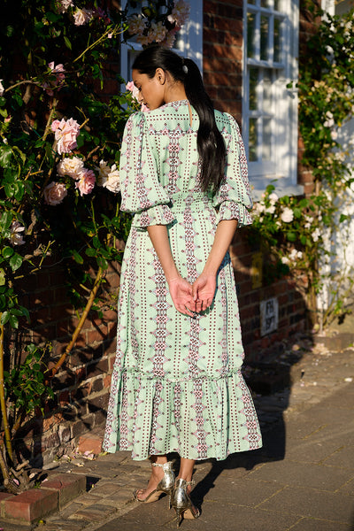 Sophia Dress Aztec Minty