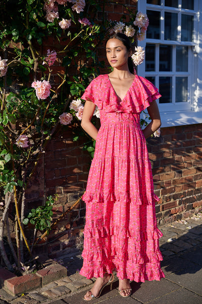 Jasmine Dress Fuchsia Bloom