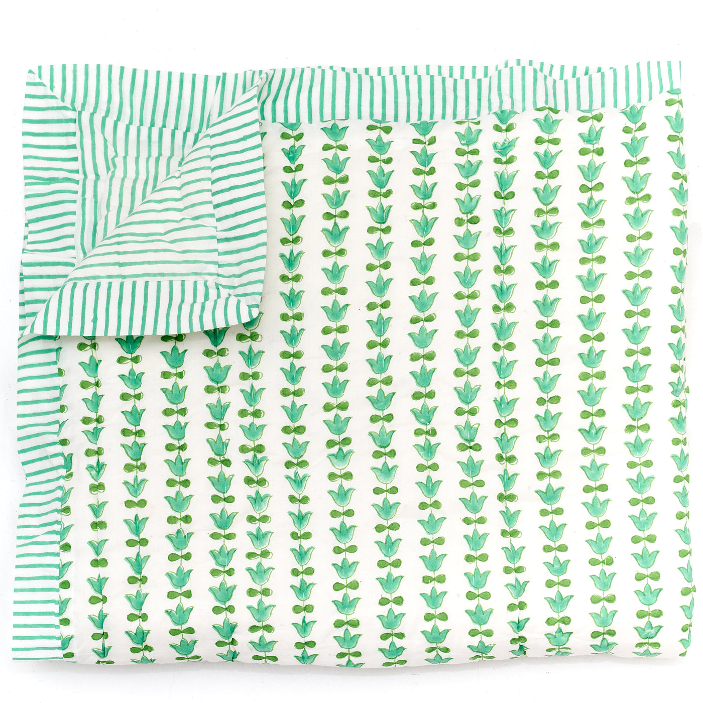 Green Vine Baby Cot Bed Quilt