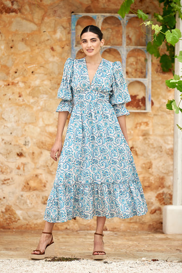 Sophia Dress in Aquamarine