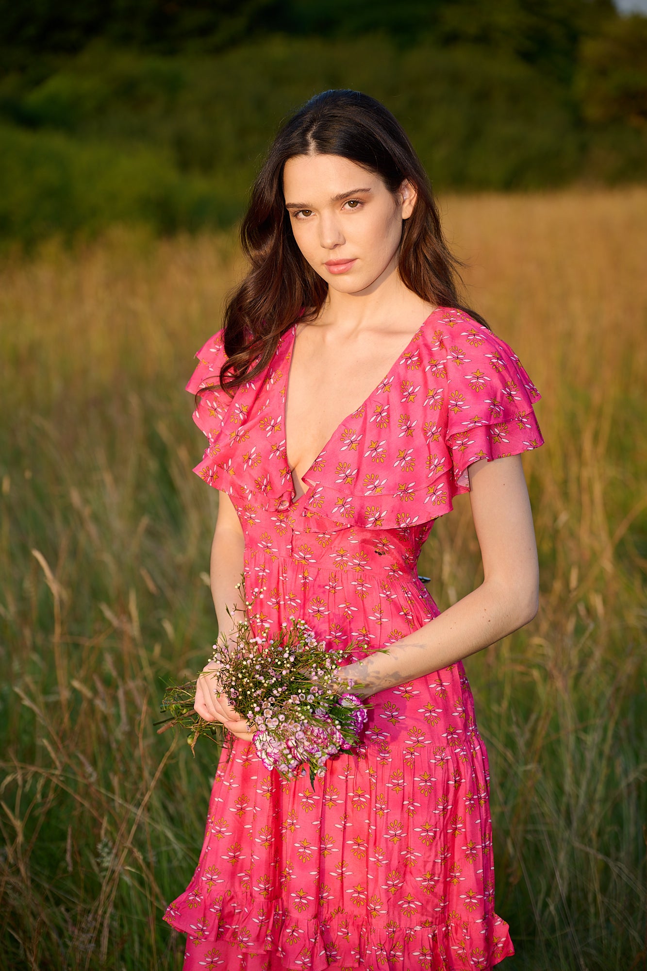 Jasmine Dress Fuchsia Bloom
