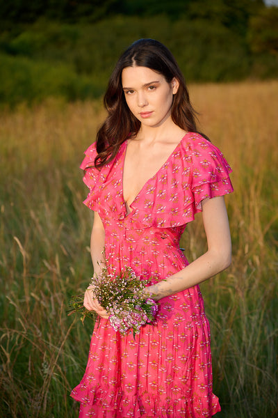 Jasmine Dress Fuchsia Bloom