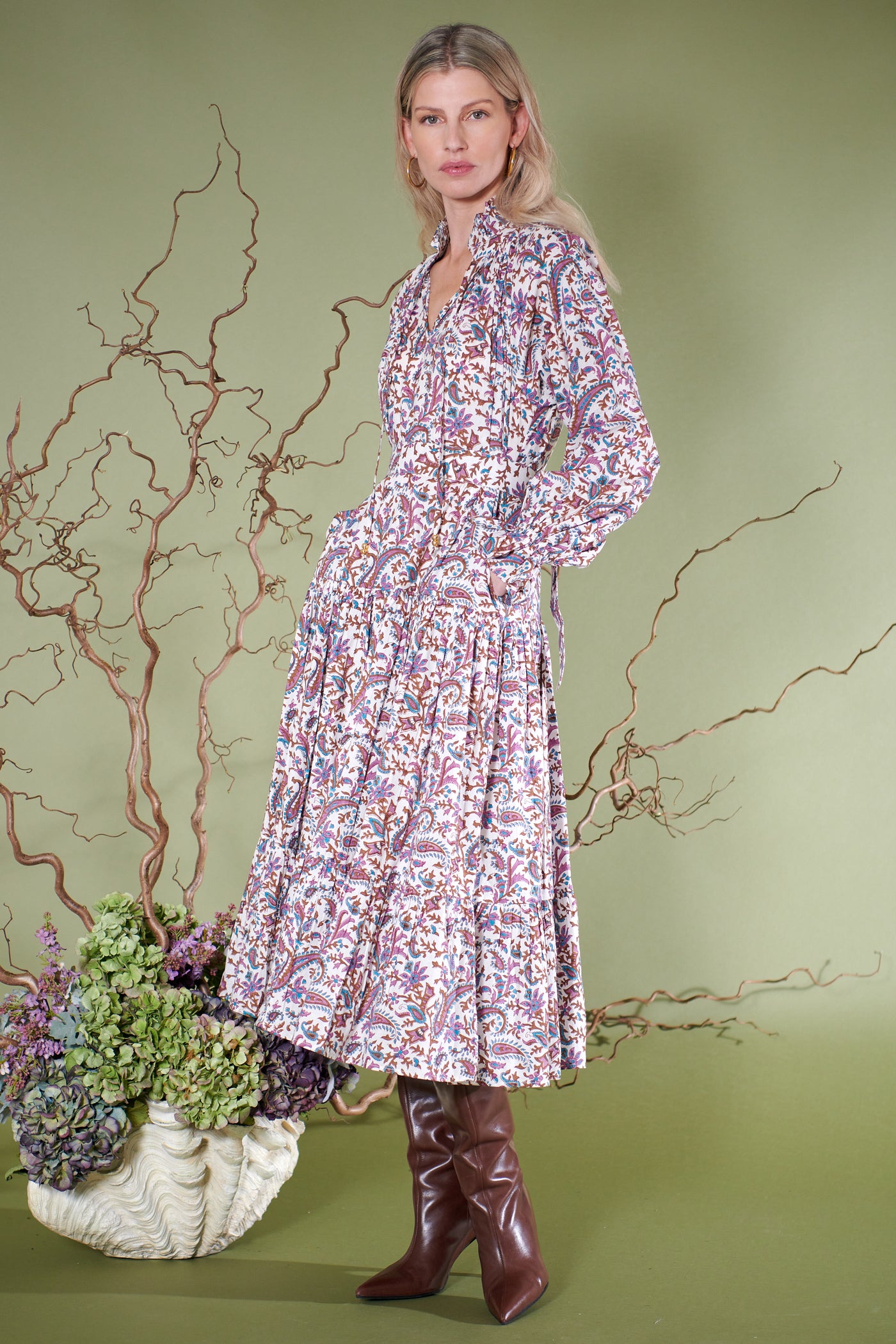 Tilly Dress in Autumn Paisley