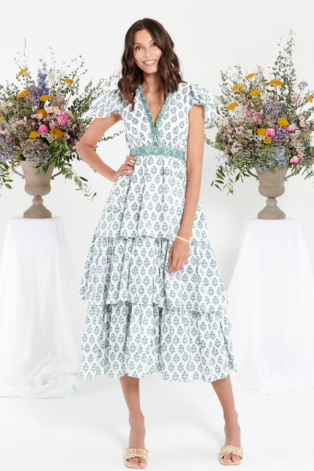 Gracie Dress in Garden Fern