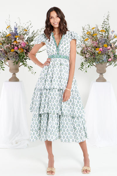 Gracie Dress in Garden Fern