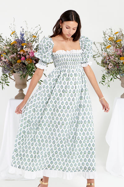 Riva Dress in Garden Fern