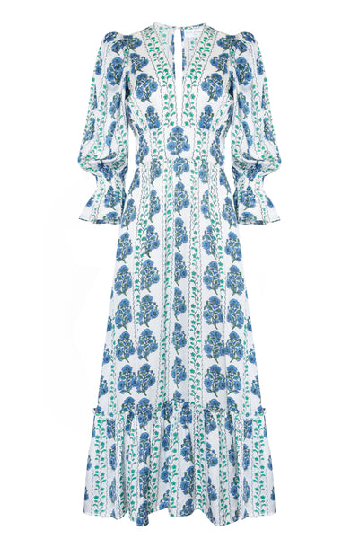 Sophia Dress in Floral Marine