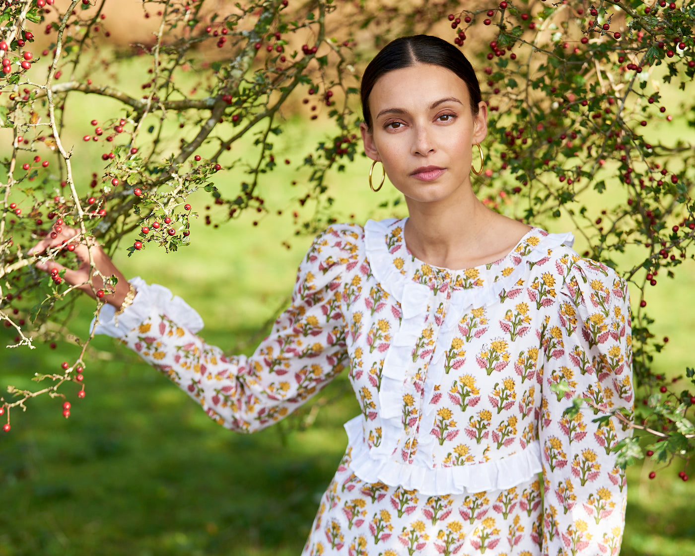Saskia Dress in Daffodil Bouquet