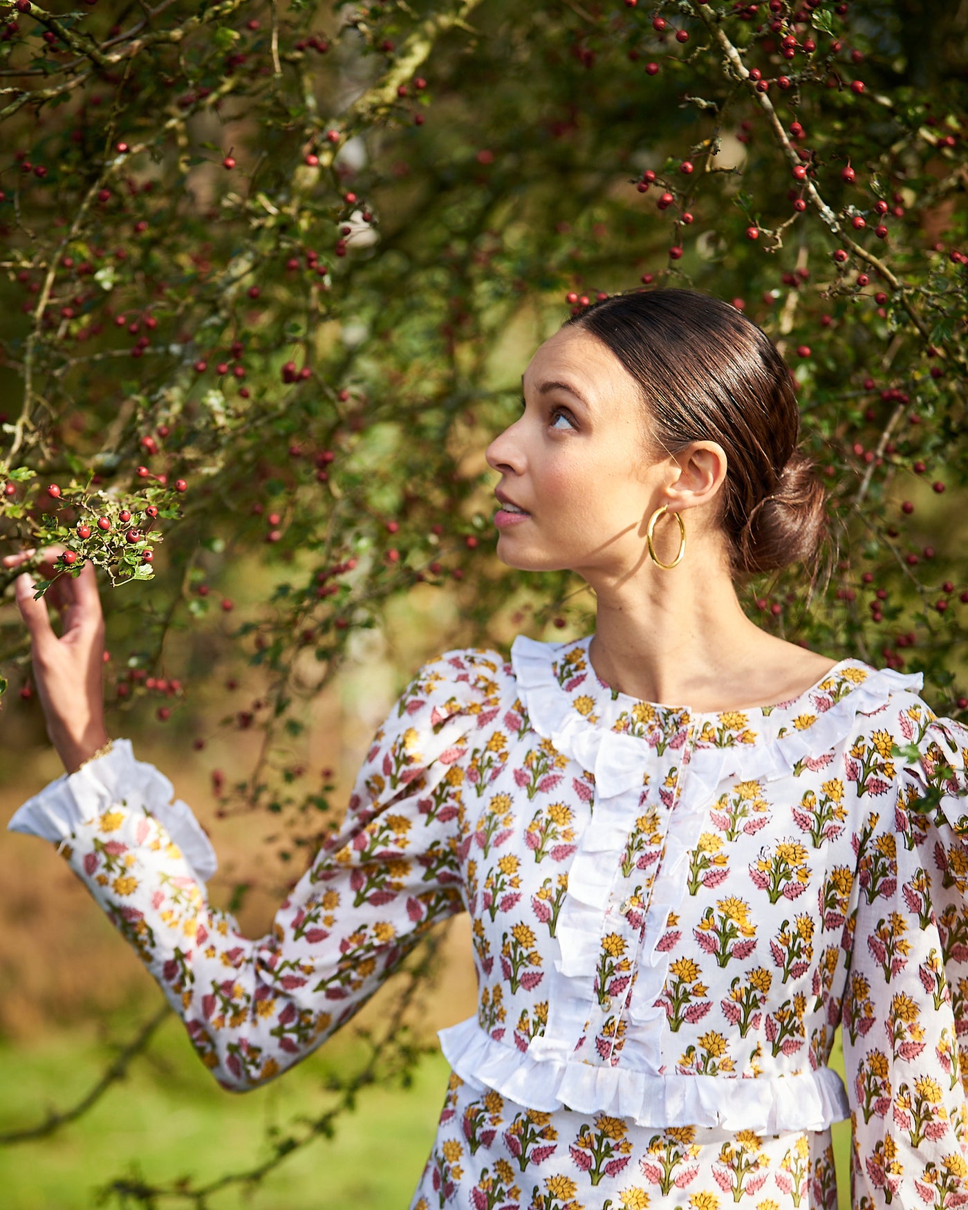 Saskia Dress in Daffodil Bouquet