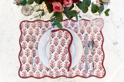 Burgundy Heather Burgundy Scalloped Napkin