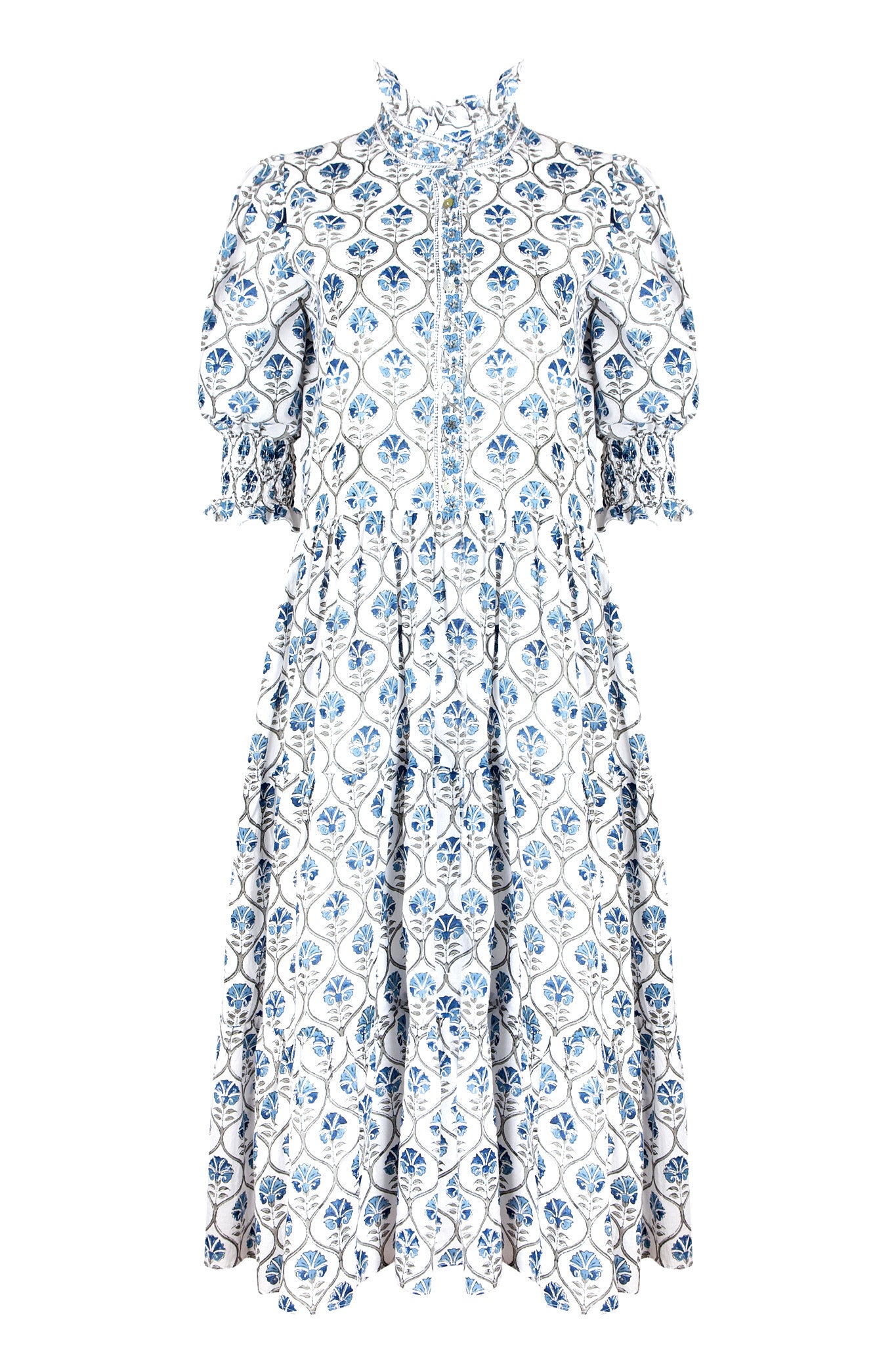 Luella Dress in Sky Trellis