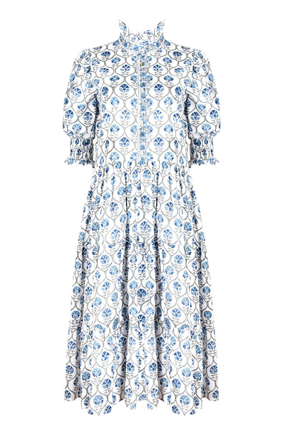 Luella Dress in Sky Trellis