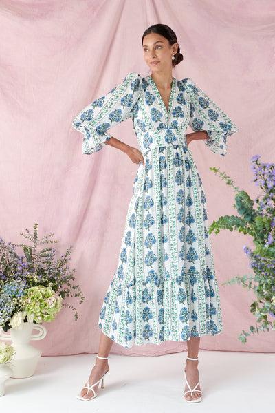 Sophia Dress in Floral Marine