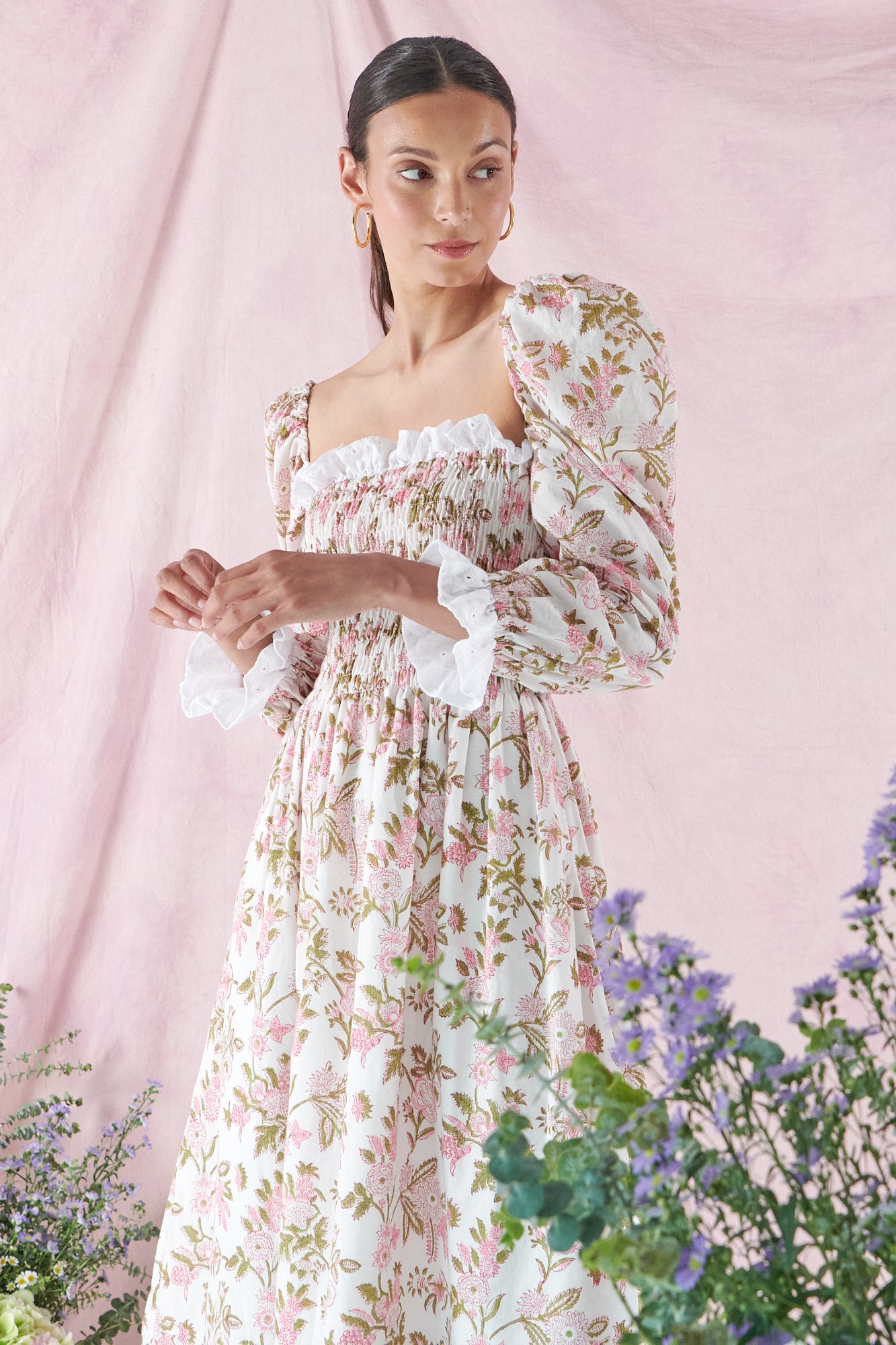 Lavinia Dress in Elderflower Blush