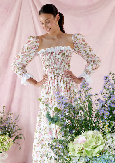 Lavinia Dress in Elderflower Blush