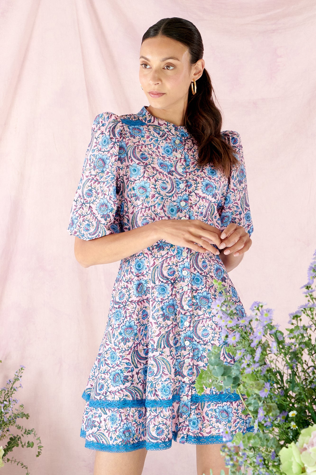 Isabelle Dress in Orchid Chintz