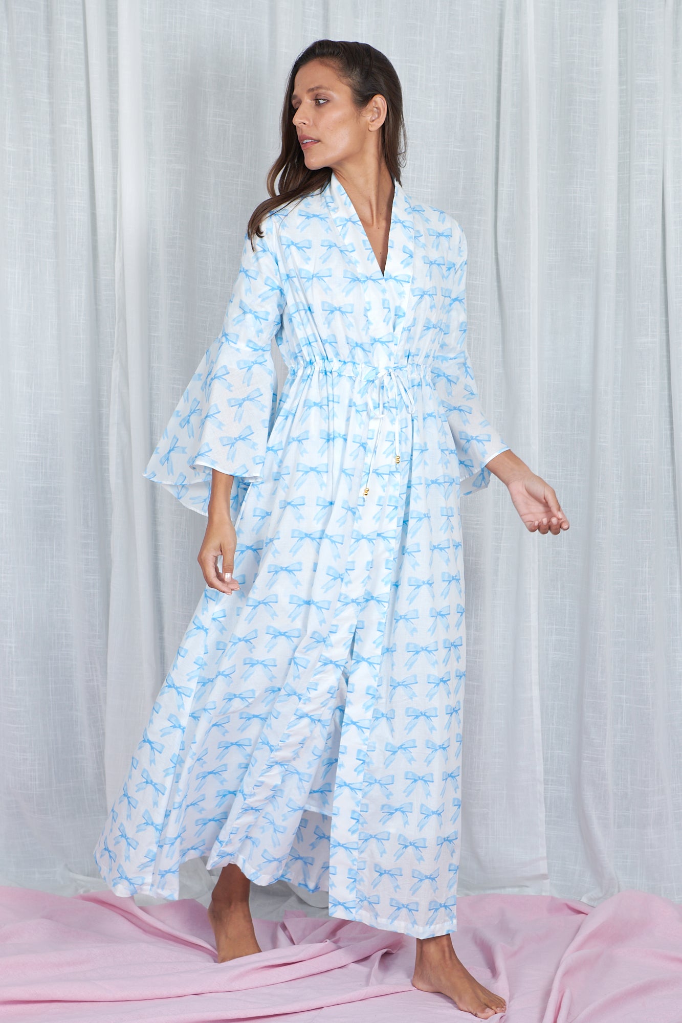 Dressing Gown in Blue Bow
